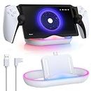 FYOUNG Charger Stand for Playstation Portal, Charging Dock Station for PS5 Portal with RGB Light and USB C Cable, Portable Stand Holder Accessories for Playstation Portal Remote Player