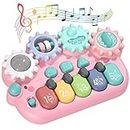 Baby Musical Toys for 1 2 3 Year Old Girls, Toys for 12-18 Months Musical Instruments for 1-3 Year Old Toddler Keyboard Piano Mat Gifts for 6 8 12 18 Months Baby Early Activities Toddler Infant Toys