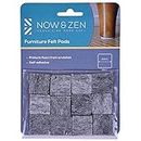 Now & Zen Self Adhesive Square Furniture Felt Pads for Hard Surfaces - Non-Slip Heavy Duty Furniture Leg Guards (20 MM - Pack of 12, Dark Grey)