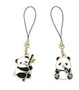 ONCRO® Pack of 2 Cute Cut out panda pendant phone charms aesthetic for girls women backpack hanging keychain key ring gold accessories necklace bracelet lobster clasp thread Ornament decor Smart combo