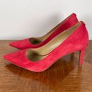 Michael Kors Womens Alina Flex Pump Red Crimson Suede Leather 6.5M Heeled Shoes