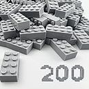 HUIZDQ 200 Piece Classic Building Bricks, 2x4 Building Blocks STEM Creative Building Toys, 100% Compatible with All Major Brands, MOC Building Bricks DIY Play Set for Kids Age 6+(Light Grey)