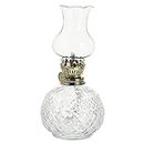Garneck Vintage Glass Oil Lamp Kerosene Lamp Decorative Oil Lantern with Adjustable Fire Wick for Indoor Home Lighting Rustic Decoration
