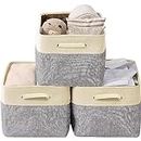 HIMART Jute Foldable Storage Basket Bins, Underbed Laundry Containers Organizers With Handles for Sarees, Blankets, Comforters, Books & Toys. (PACK OF - 2)