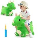 iPlay, iLearn Bouncy Pals Kids Dinosaur Hopper Toys, Toddler Plush Triceratops Hopping Horse W/Pump, Outdoor Indoor Ride Bounce Animal, Activity Birthday Gifts for 18 24 Month 2 3 4 Year Old Boy Girl