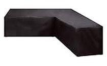 Fundas para muebles de jardín en forma de V impermeable para patio, funda de sofá grande, para exteriores, a prueba de polvo, con bolsa de almacenamiento, 215 x 215 x 82, color negro