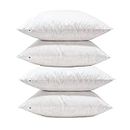 Lancashire Textiles Cushion Pads Generously Filled With Ethically Sourced Duck Feathers Encased In Pure Cambric Cotton Cover 4 Pack 18" x 18" (45cm) - 100% Downproof Cotton Cover - Made in UK