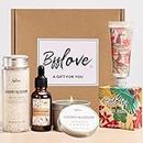 Spa Geschenke für Frauen, BFF LOVE-5pcs Kirschblüten Box für Mütter, Spa Kit -Set mit Massageöl, Duftkerze, Badesalz, Handcreme & Seife, Geschenkkörbe