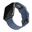 Archer Watch Straps - Canvas Watch Bands for Apple Watch (Classic Denim Blue, Gray, 42/44/45/49mm)