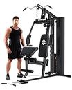 Sportsroyals Home Gym, Exercise Equipment with 154LBS Weight Stack, Multi Gym Equipment for Full Body Workout with Pulley System