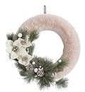 Pier 1 Imports Blush Faux Fur Floral Wreath 21.65x20.74