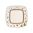 Villeroy Boch Toy's Delight & Dessert Plates Square, Porcelain, Red, 22 x 22 x 8 cm