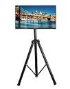 YFLY Black Tripod TV Display Portable Floor Stand Height Adjustable Mount for 32" to 55" Flat Screens