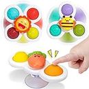 Suction Cup Spinner Toys for 1 Year Old Boy Girl|Spinning Tops Toddler Toys Age 1-2 | 1 2 Year Old Boy Birthday Gift | Sensory Baby Bath Toys for Toddlers 1-3