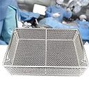 304 Stainless Steel Medical Equipment Disinfection Basket Stainless Steel Sterilization Tray for Hospital with Retractable Handle,30 * 20 * 10cm