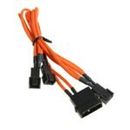 BITFENIX 5V 20cm Molex to 3X 3-Pin Adapter - Sleeved Orange/Black