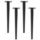 4pcs Metal Furniture Legs Furniture Feet, Straight Cone Table Legs, Sofa Cabinet Legs, Furniture Replacement Legs, No-Slip Silent, Bearing 600kg (Color : Black, Size : 700mm)