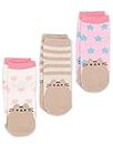 Pusheen Socks 3 Pack For Girls | Kids Teens Pink Grey Blue Animated Cat | Footwear Accessories, Grey, 3-5.5