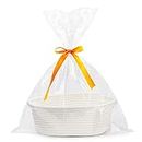 Pro Goleem Small Woven Basket with Gift Bags and Ribbons Durable Baskets for Mothers Day Gifts Empty Small Rope Basket for Storage 12"X 8" X 5" Baby Toy Basket with Handles, White