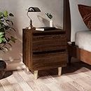 AUUIJKJF Mueble de cama con patas de madera maciza de roble marrón, 40 x 35 x 50 cm