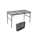MIGOSEN Camping Table，Folding Grill Table with Mesh Desktop,Adjustable Height Collapsible Table for Picnic,Camping,BBQ(23.6" D x47.2 W x 26" H)