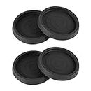 4pcs Furniture Coasters, 2.5" Silicone Non Slip Furniture Pads for Hardwood Floors, Furniture Leg Protectors Round Furniture Caster Cups for Carpet Wood Floor (Black)