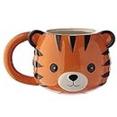Puckator Mug en Céramique Animal Jungle & Zoo Adoramals-Tête de Tigre Tazas de Desayuno, Cerámica, Multicolor, único