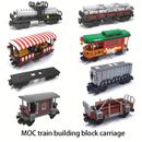 Train Carriage Building Blocks, Christmas Gift, Christmas Train Sightseeing Car, Thanksgiving Day Gift, Train Model, Halloween Gift, Puzzle Assembly Toy, Birthday Gift Easter Gift