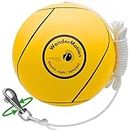 Revive Wonder WonderMotion Soft Tetherball Ball and Rope w/ 360° Kinkless Swivel Hook | School or Backyard Tetherball Set | Lightning Yellow | Soft Tether Ball for Kids Adults Dogs