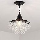LRUII Crystal Chandelier Bedroom Study Ceiling Chandelier, Glossy Crystal Lamps, Suitable for Bedroom and Living Room
