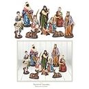 Carousel Home and Gifts Large Traditional Deluxe Christmas Nativity Set Scene With 10 Detailed Figures