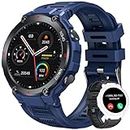 Smart Watch Men Bluetooth Call: 1.42" Touch Screen Fitness Watch with Waterproof Heart Rate Blood Pressure Oxygen Sleep Monitor Activity Tracker Step Counter Smartwatch Sports for Android IOS Round