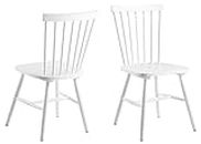 AC Design Furniture Susanne Sedie da Pranzo Set di 2, H: 86 x l: 50,5 x P: 49,5 cm, Bianco, Legno, 2 pz