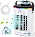 Portable Air Conditioner 4 Wind Speed & 7 LED Light 2 Cool Air Spray 2-8H Timer