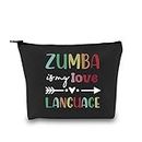 GJTIM Zumba Lover gift Zumba Teacher Appreciation Gift Zumba Is My Language Zumba Dance Fitness Instructor Coach Gift Makeup Bag (Zumba Bag)