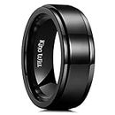 King Will 8mm Black High Polish Spinner Ring Stainless Steel Fidget Ring Anxiety Ring For Men Women, W 1/2(65.91mm), Stainless Steel, No Gemstone