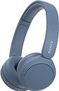 Sony WH-CH520 Wireless Headphones, Light Comfortable, on-Ear Style, Clear Voice Calls, 50 Hours Battery Life, Quick Charge, Multipoint, Blue