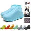 Nirohee Silicone Shoes Covers, Shoe Covers, Rain Boots Reusable Easy to Carry for Women, Men, Kids. (Blue, S)