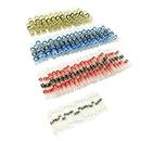 50Pcs Solder Seal Wire Connector, Solder Seal Heat Shrink Butt Connectors Terminals Electrical Waterproof Insulated Marine Automotive Copper(23Red 12Blue 10White 5Yellow)