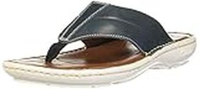 Clarks Men's Villa Beach Navy Combi Leather Sandals and Floaters - 7 UK