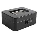 xydled Steel Cash Box Safe with Combination Lock,Money Safe Box with Removable Coin Tray,Medium,7.87"x 6.30"x 3.54",Black