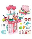 ADKD 3 in 1 Portable Pretend Food Party Role Cooking Kitchen Play Set Toy for Boys and Girls (3 in 1 Kitchen)
