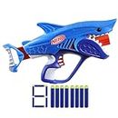 Nerf Junior Wild Sharkfire, Easy Play Dart Blaster, 8 Nerf Elite Darts, Nerf Blaster Shark Toys for 6 Year Old Boys & Girls, Outdoor Toys