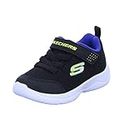 Skechers Boy's Stepz 2.0-Mini Wanderer Sneakers, Black/Blue/Lime, US 9