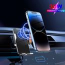 Supporto telefono caricabatterie auto wireless 30 W supporto sfiato aria per iPhone 15 14 13 Samsung