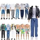 E-TING 10-Items Doll Clothes Random Style Fantastic Pack for 12 Inches Boy Dolls Leather Jacket Clothing