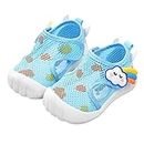 Non-Slip Baby Breathable Shoes for Spring and Summer,Baby Anti-Collision Mesh Shoes for 0-3 Years Boys Girls (Blue,Inner Length 4.7 in / 12CM)