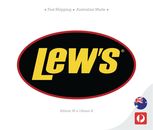 Lews's Fishing Boats Sticker Decal 20cm wide Die cut round white background