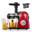 Juicer Machines, HOUSNAT Slow Masticating Juicers Whole Fruit and Vegetable, Professional Cold Press Juicer Extractor with Quiet Motor and Reverse Function Easy to Clean, Brush & Recipes Included