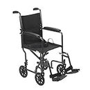 Drive Medical Lightweight Steel Transport Wheelchair With Fixed Full Arms 1 count